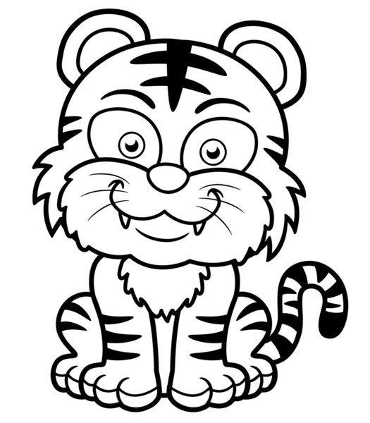 Tigre de dibujos animados — Vector de stock