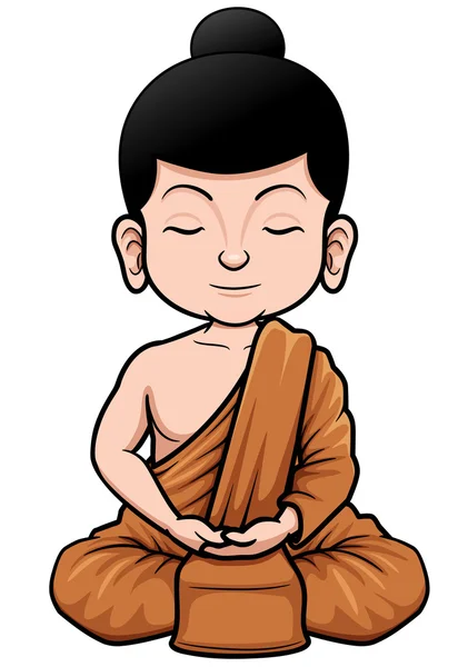 Buddhistický mnich kreslený — Stockový vektor
