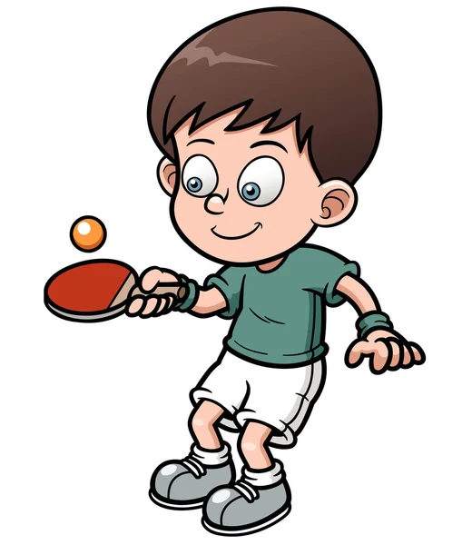 Juego de tenis de mesa de dibujos animados — Vector de stock