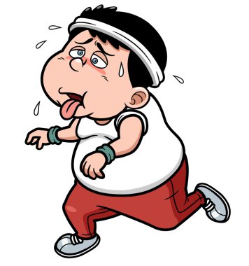 Fat man Jogging tired