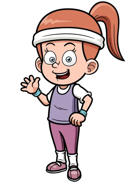 Chica de fitness dibujos animados — Vector de stock