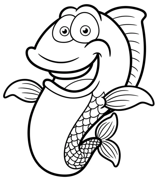만화 행복 한 물고기 — 스톡 벡터
