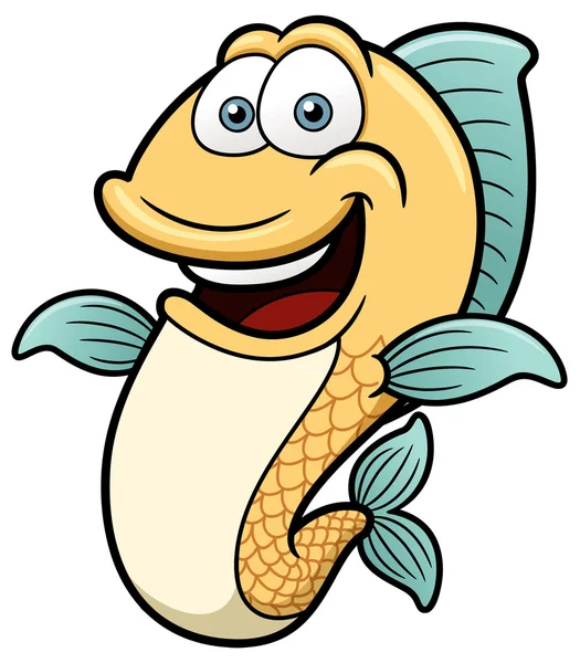 漫画幸せな魚kreslený šťastný ryb — Stockový vektor