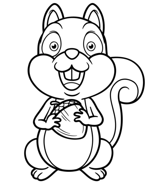 Cartoon squirrel - Coloring book — Stock Vector