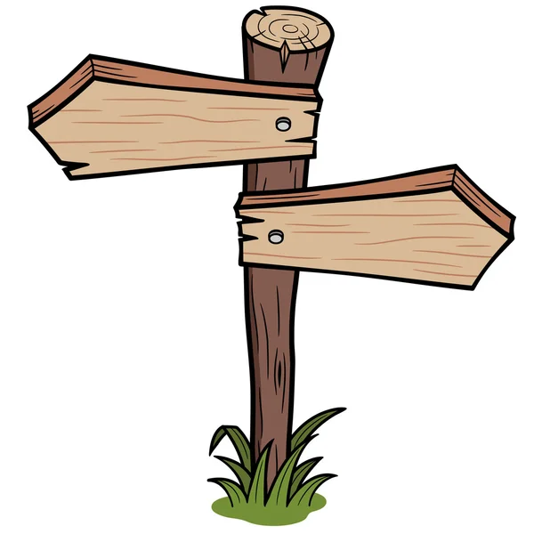 Señal de flechas de madera — Vector de stock