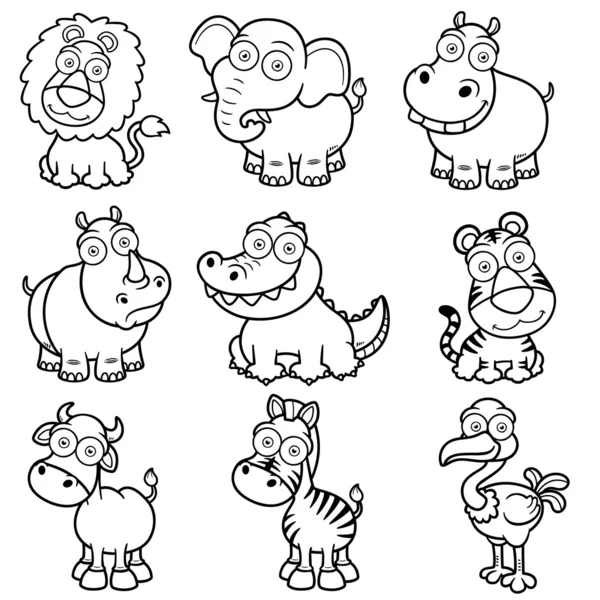 Animales salvajes dibujos animados — Archivo Imágenes Vectoriales