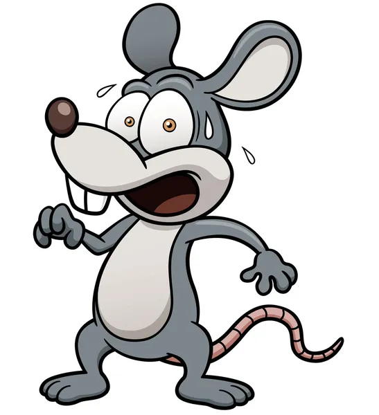 Dessin animé rat effrayé — Image vectorielle