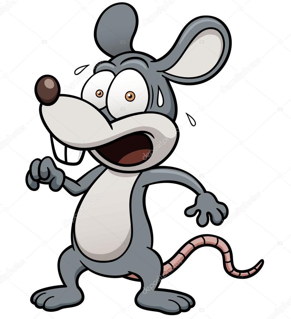 Cartoon rat scared