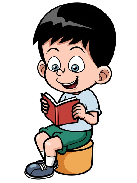 Niño leyendo un libro — Vector de stock