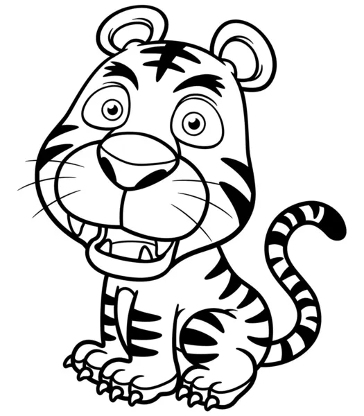 Desenhos animados do tigre — Vetor de Stock