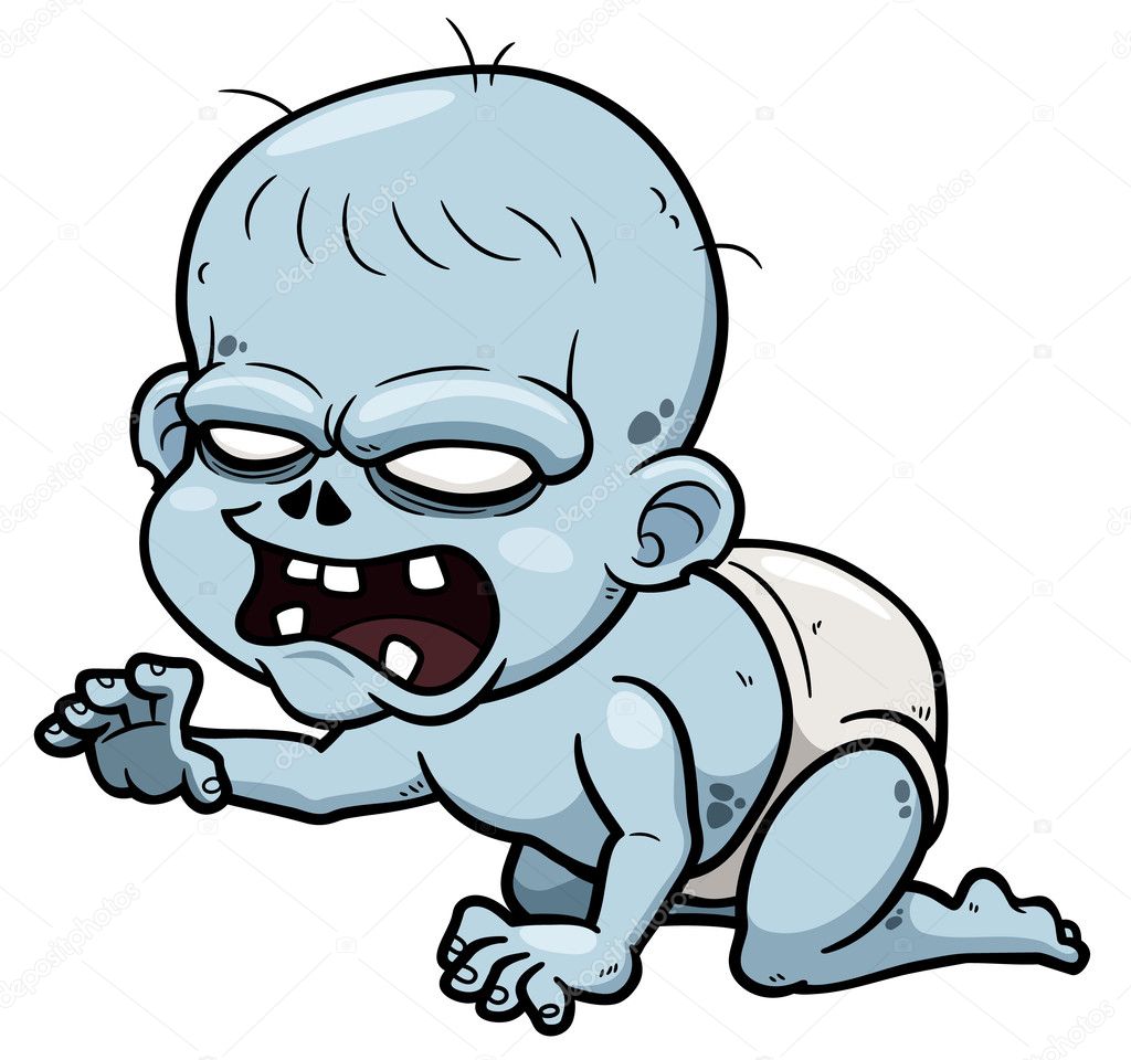 Cartoon zombie baby