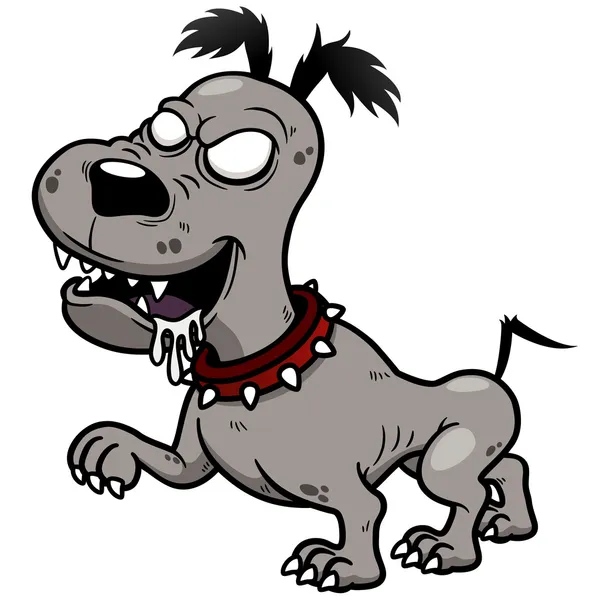 Perro zombie de dibujos animados — Vector de stock
