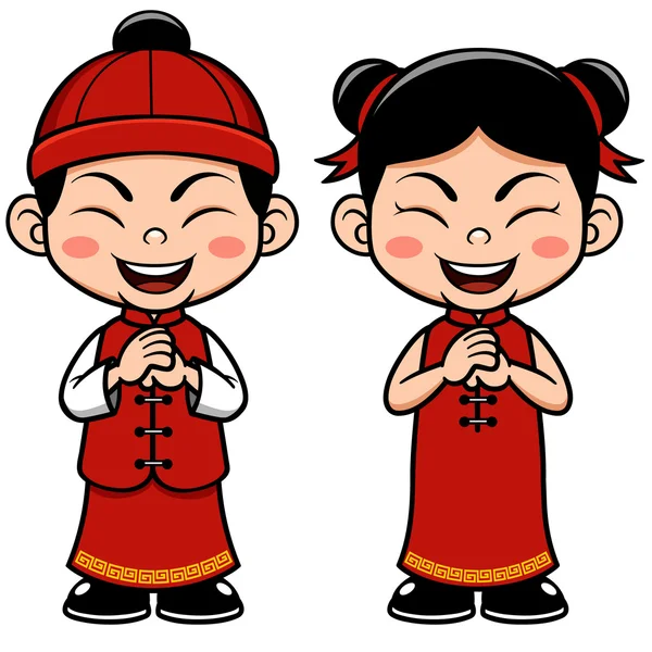 Chinese Kids — Stock Vector