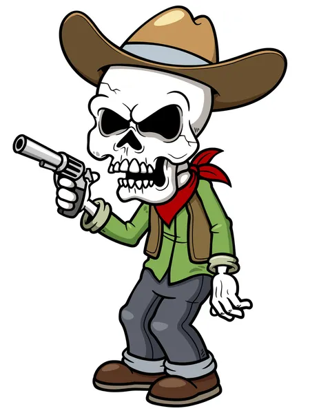 Zombie da cowboy dei cartoni animati — Vettoriale Stock