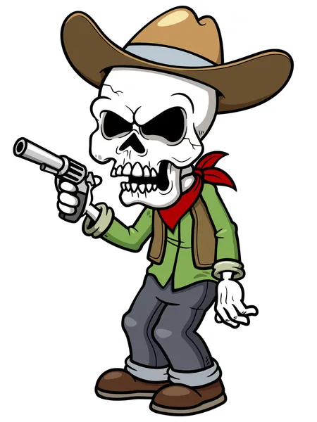 Dessin animé zombie cow-boy — Image vectorielle