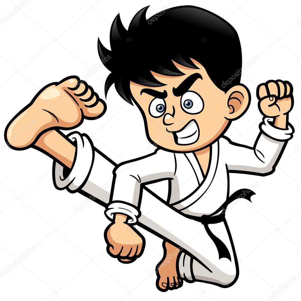 Boy Karate kick