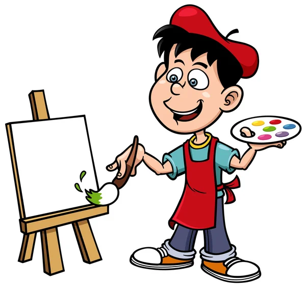 Kreskówka artysta chłopiec — Wektor stockowy