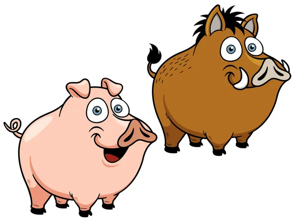 Illustration of cartoon pig — Stock Vector