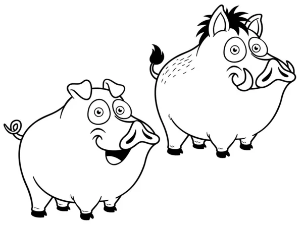 Illustration of cartoon pig — Stock Vector