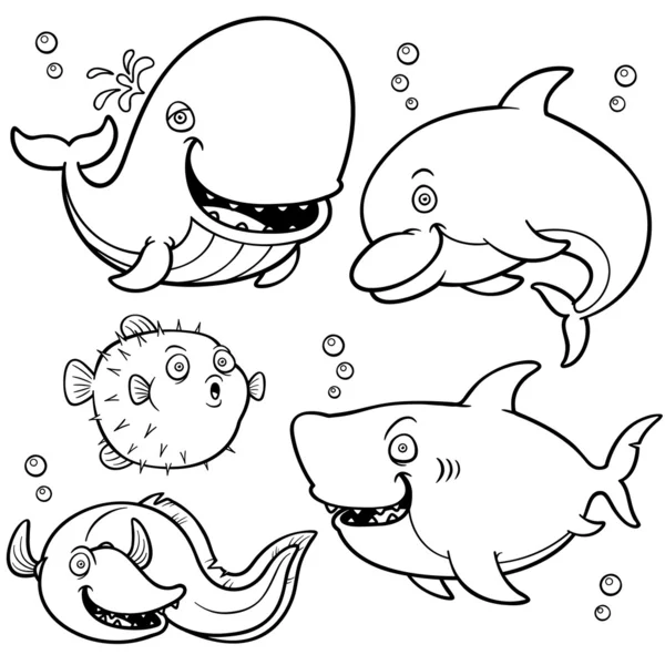 Sea Animals — Stock Vector