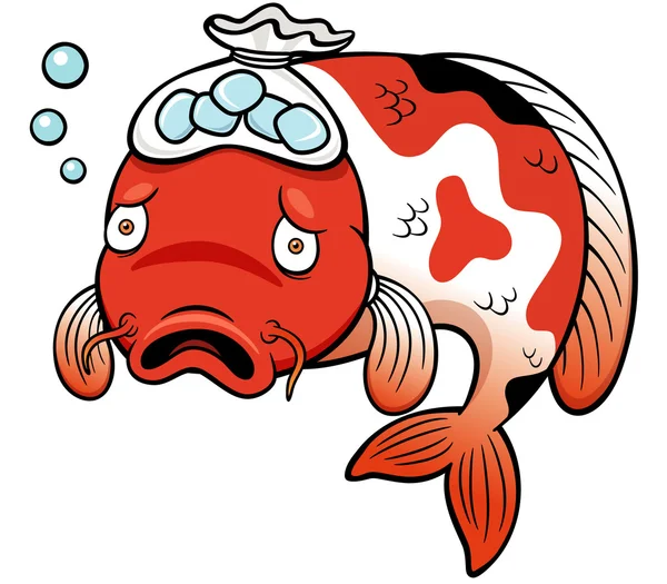 Fisk sjuka tecknade — Stock vektor