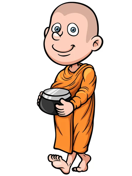 Linda caricatura monje joven — Vector de stock