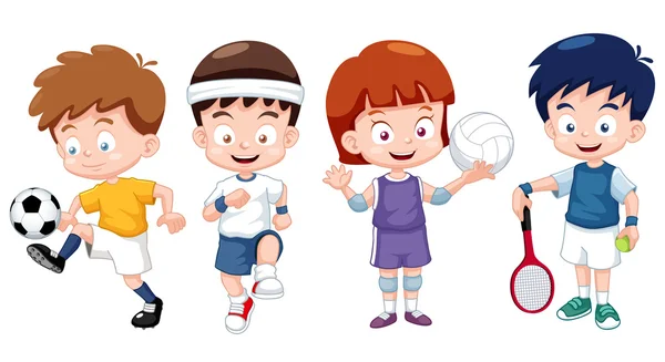 Kids sports characters — Stock Vector
