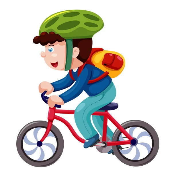 Boy cycling — Stock Vector