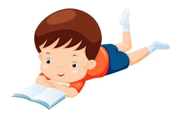 Libro de lectura niño — Vector de stock