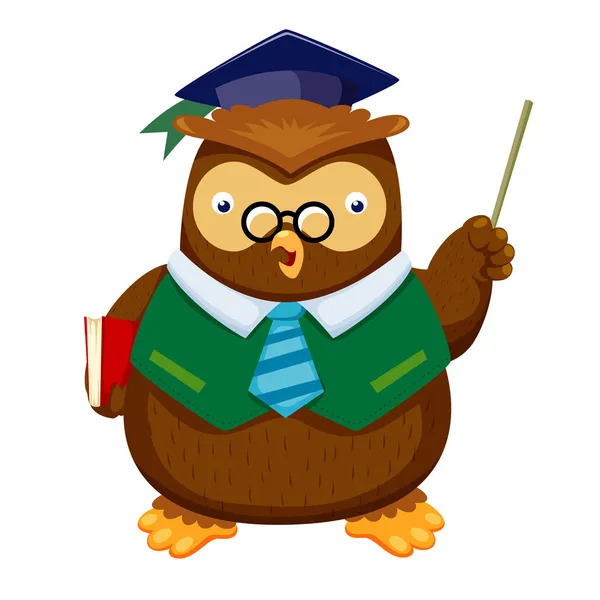 Owl teacher — Stock Vector