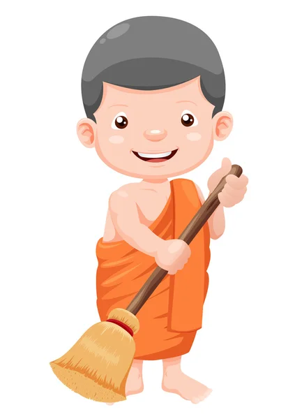 Young monk — Stock Vector