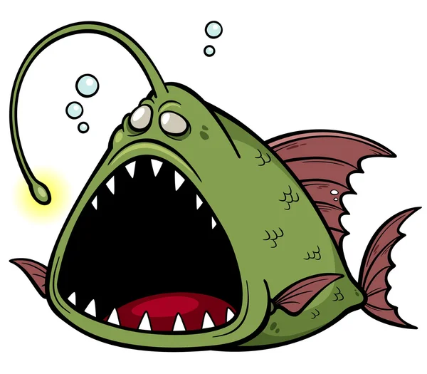 Caricature de poisson en colère — Image vectorielle