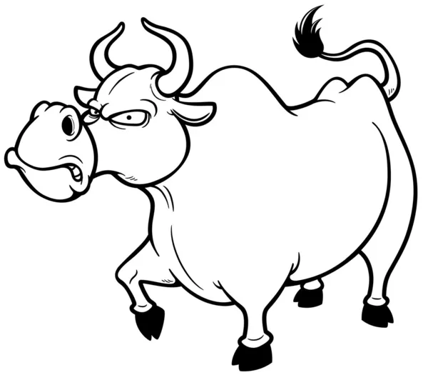 Мультфільм розлючений бик — стоковий вектор