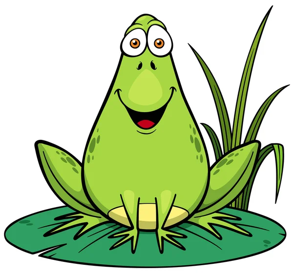 Cartoon groene kikker — Stockvector