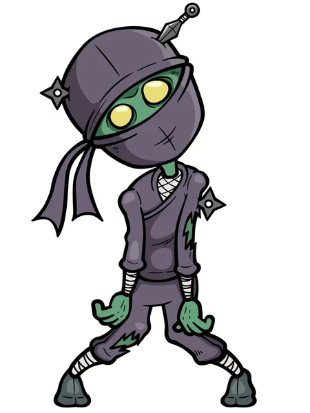 Dibujos animados Ninja zombie — Vector de stock