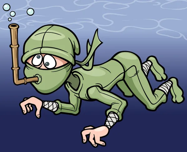 Karikatür ninja — Stok Vektör