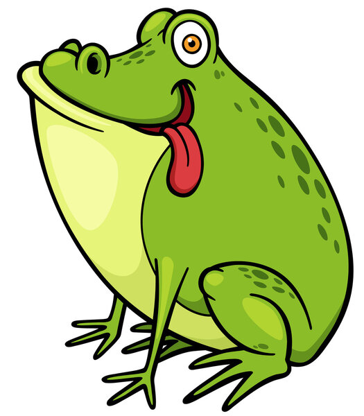 Cartoon green frog