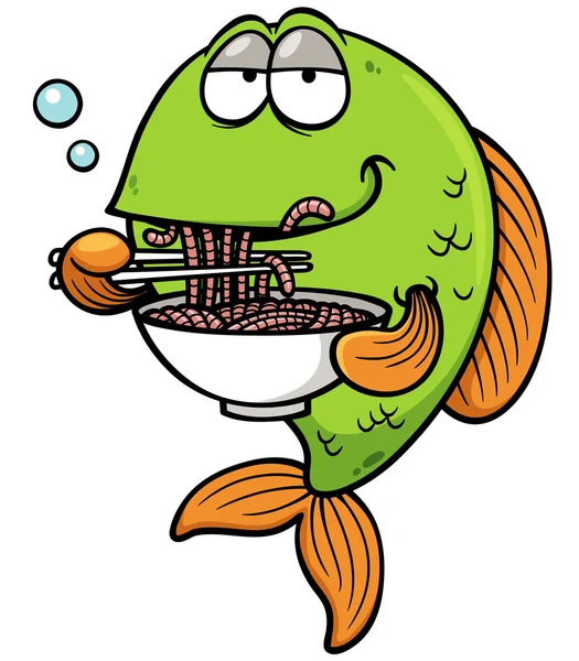 Manger du poisson — Image vectorielle