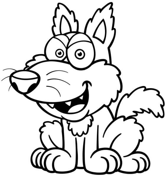 Lobo de dibujos animados — Vector de stock