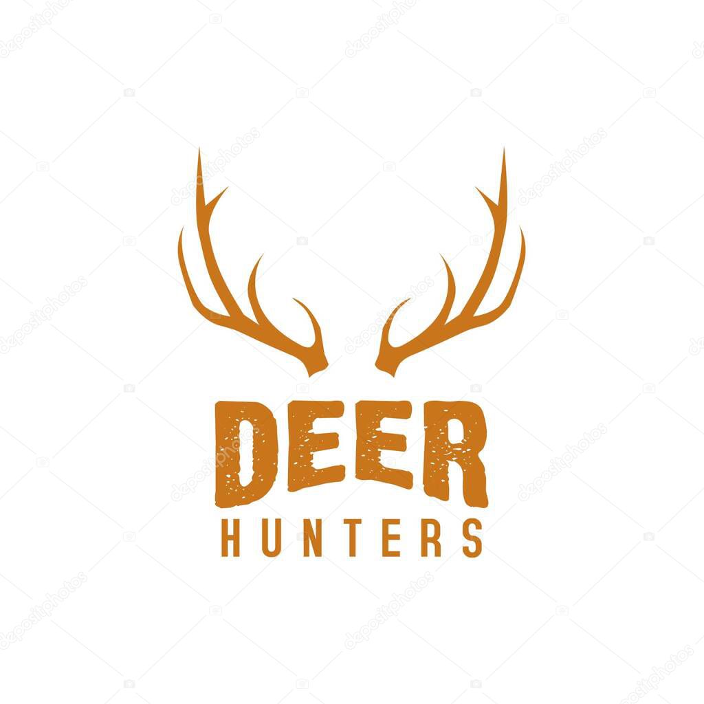 deer antler logo, icon and vector