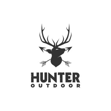 geyik avcısı logosu, simge ve vektör