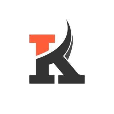 K harfi logo, simge ve vektör