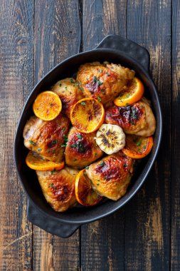 Portakallı fırında tavuk, sarımsak ve nane. Tarif