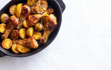 Patates ve limonlu fırında tavuk bacağı. Tarif