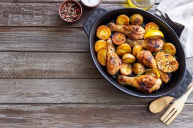 Patates ve limonlu fırında tavuk bacağı. Tarif