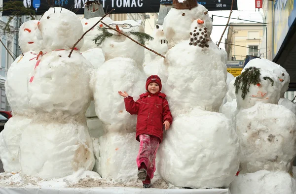 Grupo de muñecos de nieve —  Fotos de Stock