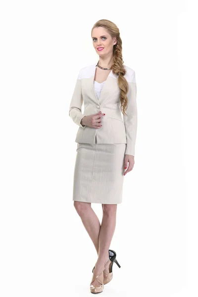 Beautiful fashion blond business woman in office clothes — Stock Photo, Image