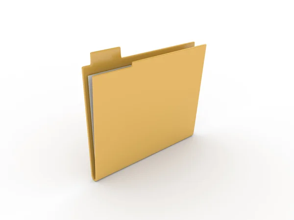 Beyaz arka plan üzerinde belgeleri ile 3D klasör