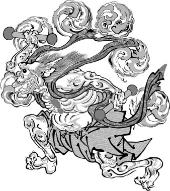 Japon tarzı bir rüzgar tanrısı.