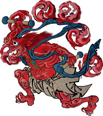 Japon tarzı bir rüzgar tanrısı.